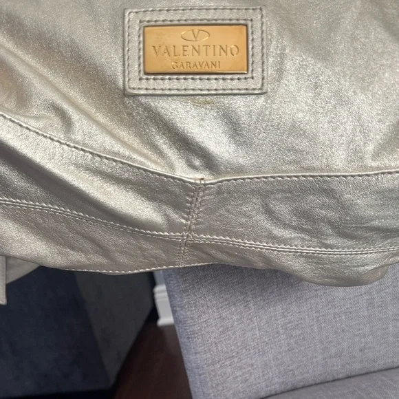 Valentino Garavani Gold Metallic Leather Hobo Bag Y2K Vintage - Picture 9 of 16